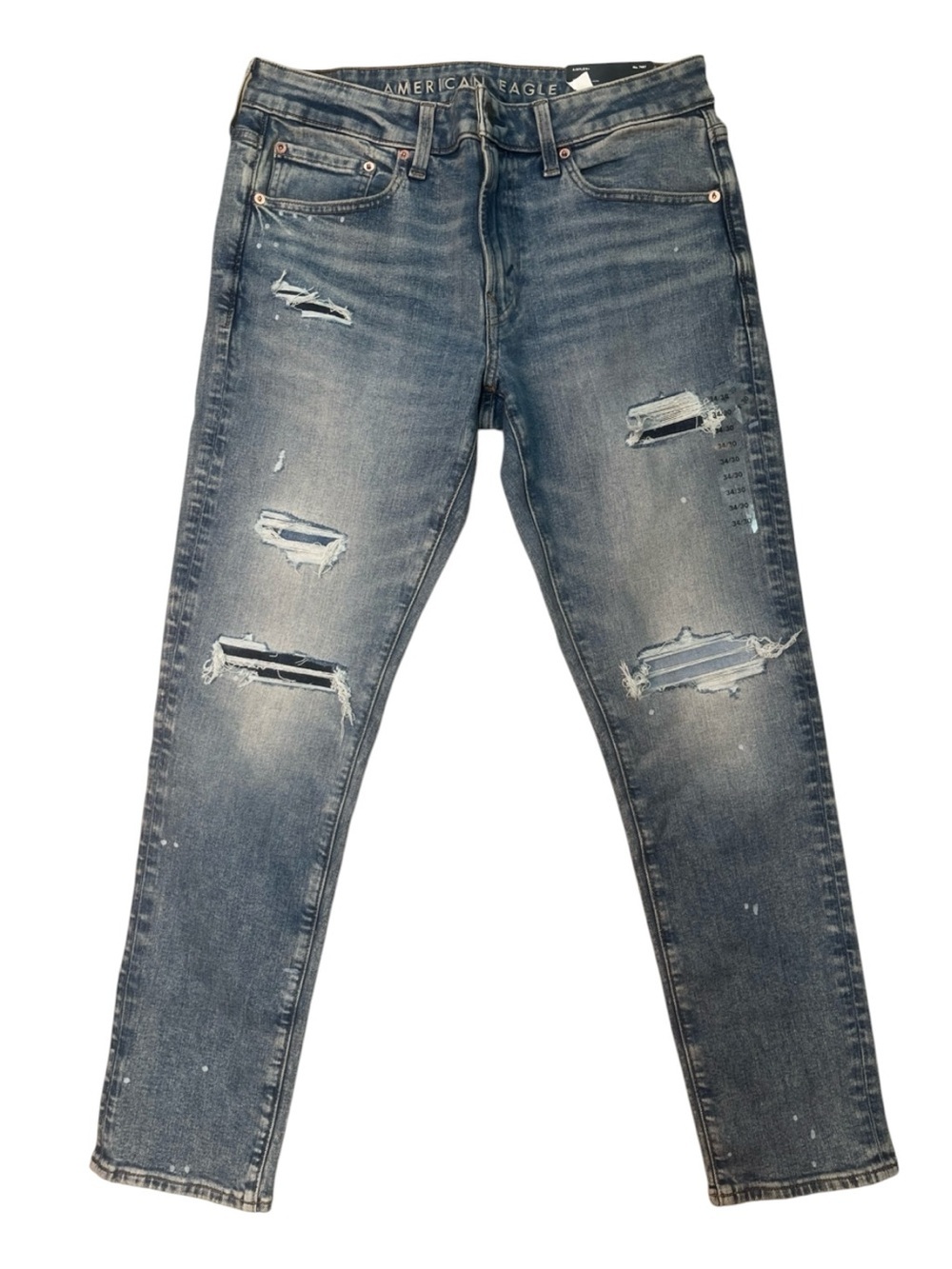 Sz 34x30 American Eagle Outfitters Distressed Light Blue Slim Jeans
